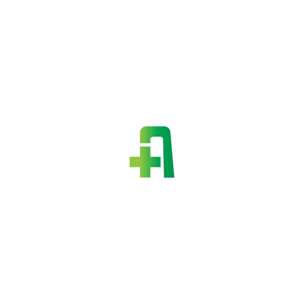 Крос Логотип Листа Медичний Хрест Концепція Дизайну Логотипу Літери — стоковий вектор