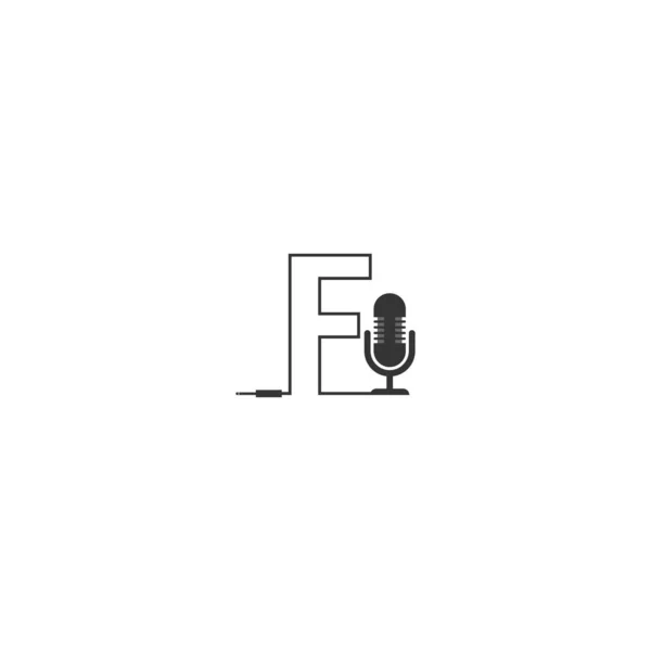 Harfi Podcast Logo Kombinasyon Tasarımı Kavramı — Stok Vektör