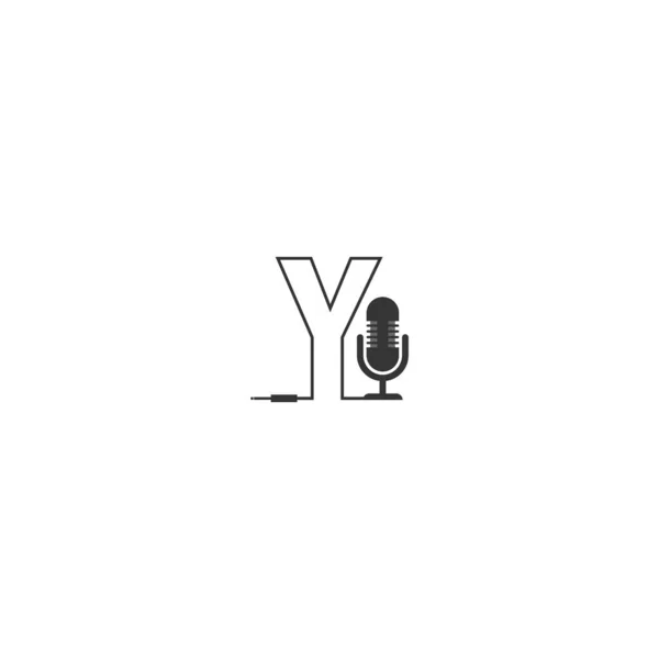 Letra Podcast Logo Combinación Concepto Diseño — Archivo Imágenes Vectoriales