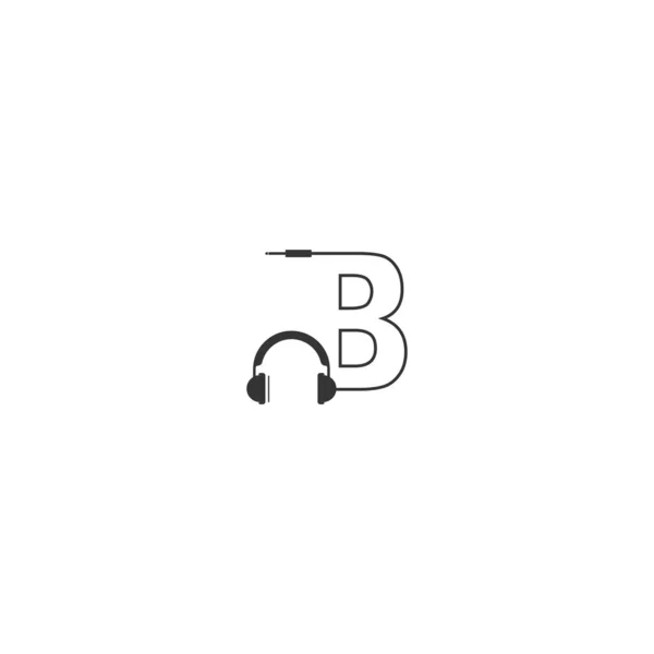 Harf B ve podcast logo kombinasyon tasarımı konsepti 
