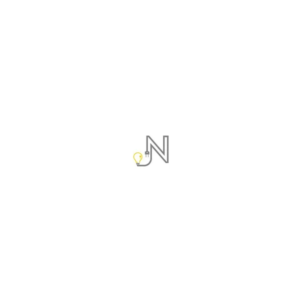 Buchstabe Und Lampe Leuchtmittel Logotyp Kombinationskonzept — Stockvektor
