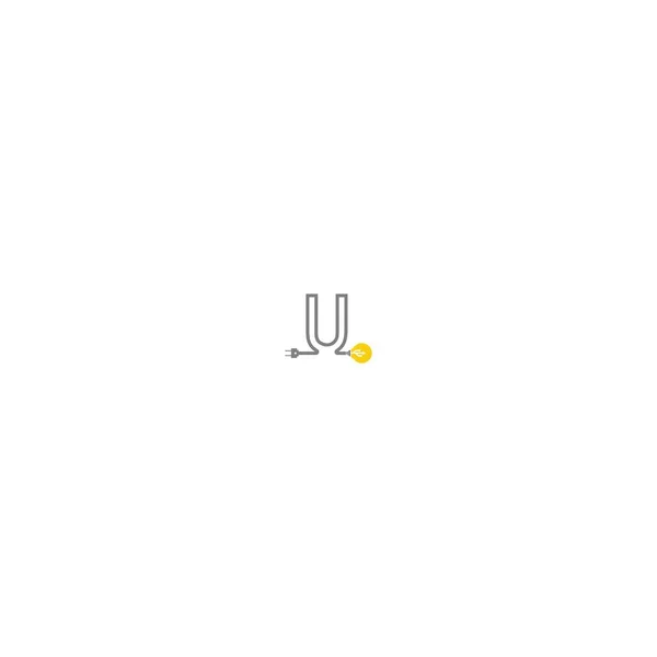 Letter Lamp Bulp Logotype Combinatie Ontwerp Concept — Stockvector