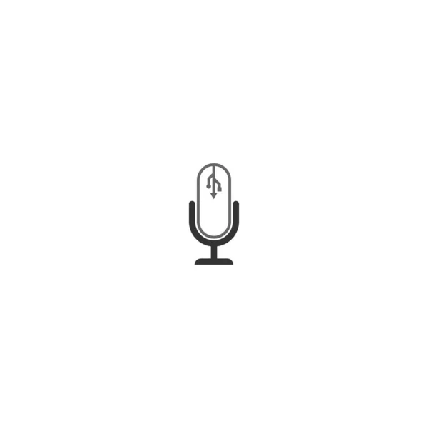 Podcast Logotipo Ícone Vetor Modelo Ilustração — Vetor de Stock