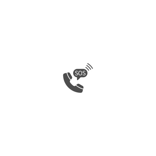 Telefonsamtal Sos Ikon Logotyp Vektor Mall — Stock vektor