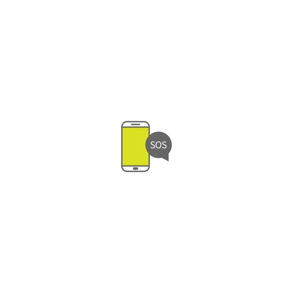 Smartphone Burbuja Chat Sos Logotipo Icono Plantilla Vectores — Vector de stock