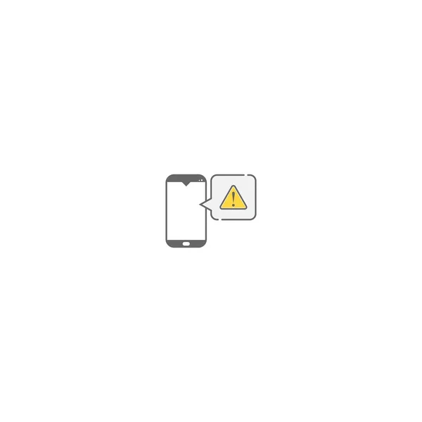 Modèle Vectoriel Icône Logo Alerte Smartphone — Image vectorielle
