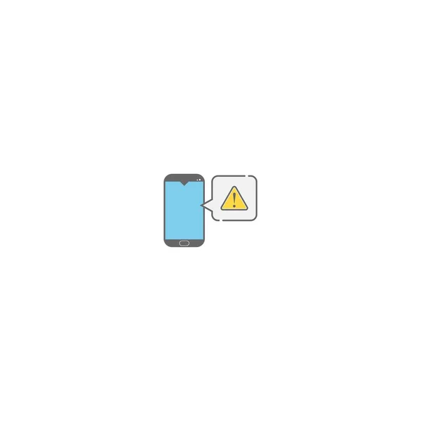 Smartphone Alerta Logotipo Icono Vector Plantilla — Archivo Imágenes Vectoriales