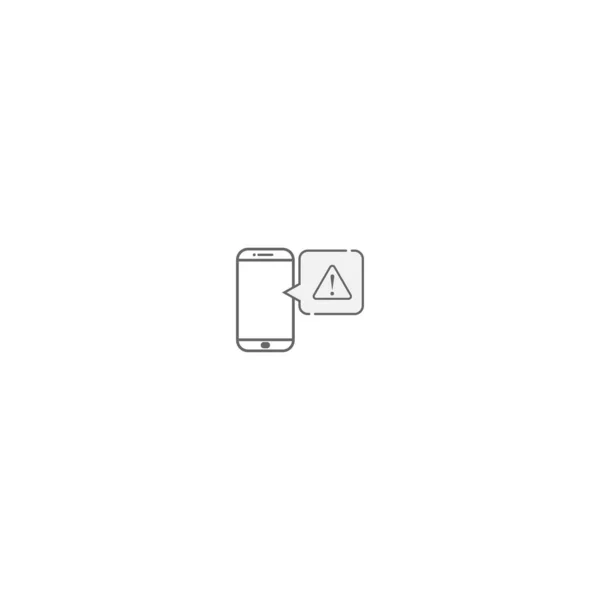 Smartphone Alerta Logotipo Icono Vector Plantilla — Vector de stock