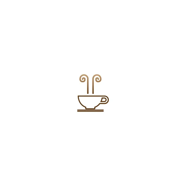 Coffee Cup Logo Design Vector Cafe Icon Template — Stock Vector