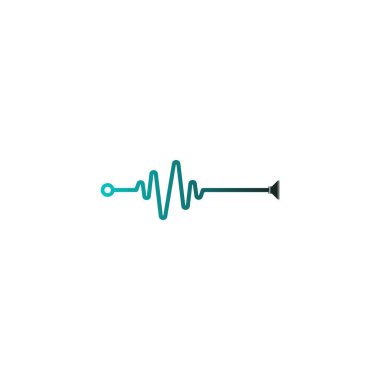 Ses dalgası simgesi logo tasarımı vektör çizimi