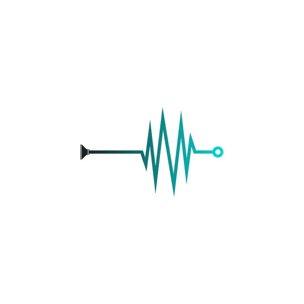 Ses Dalgası Simgesi Logo Tasarımı Vektör Çizimi — Stok Vektör