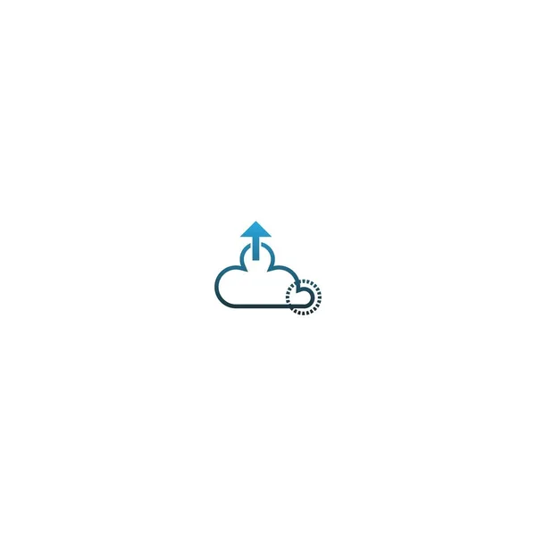 Yukarıdaki Bulut Simgesi Logo Tasarımı Konsept Vektör Çizelgesi — Stok Vektör