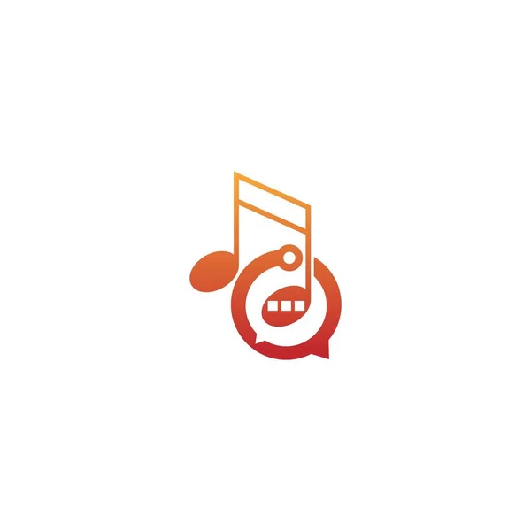 Logotipo Nota Musical Ícone Tom Bublle Chat Conceito Ilustração Design — Vetor de Stock