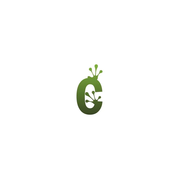 Letra Logo Design Frog Footprints Concept Icon Illustration — Archivo Imágenes Vectoriales