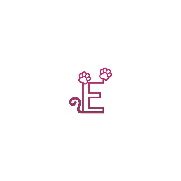 Letra Diseño Del Logotipo Huellas Perro Icono Concepto Ilustración — Archivo Imágenes Vectoriales
