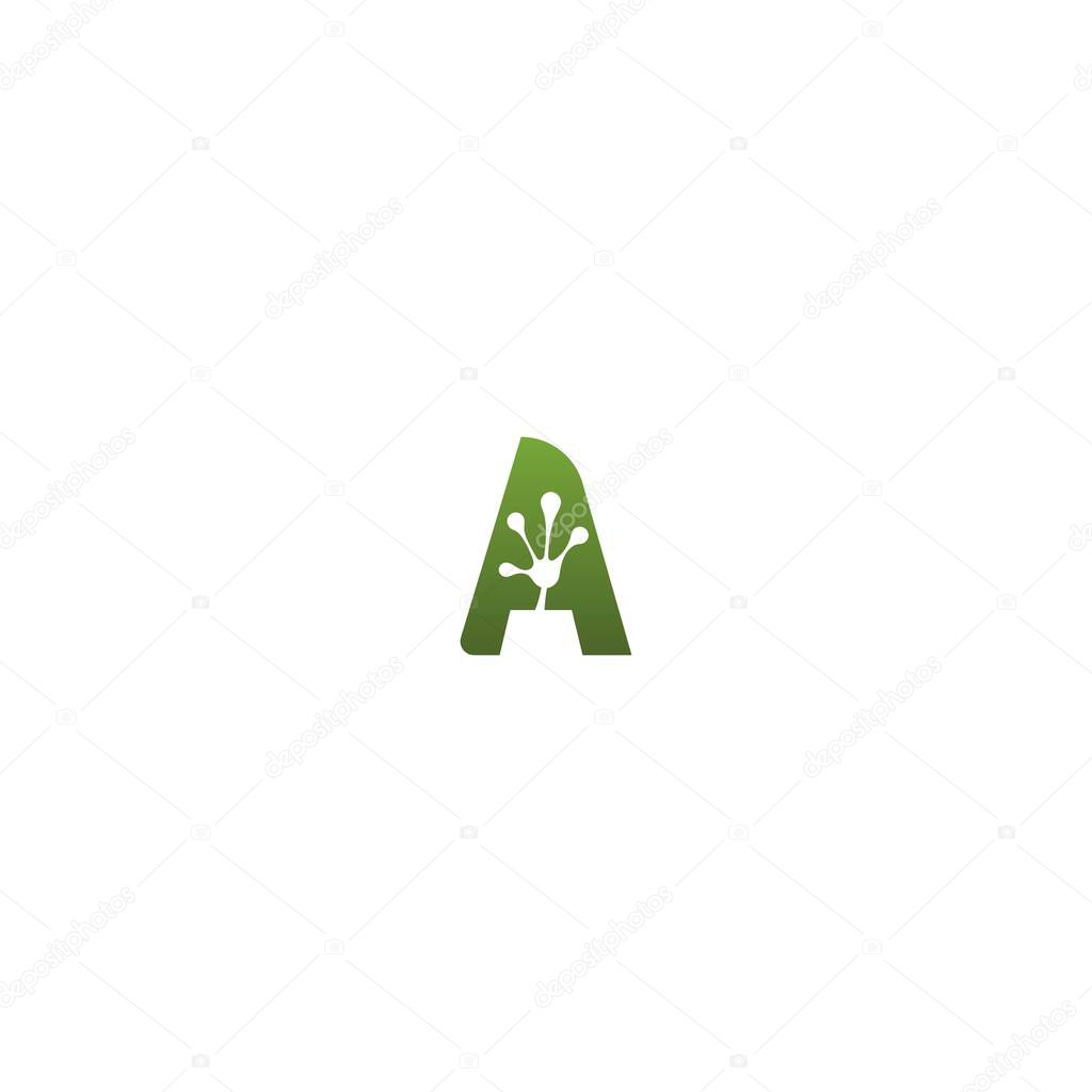 Letter  logo design frog footprints concept icon illustration