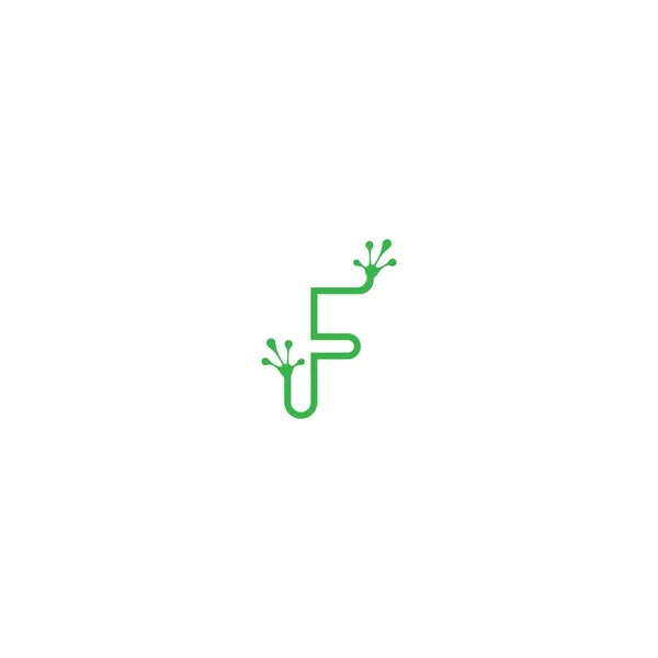 Γράμμα Λογότυπο Σχέδιο Βάτραχος Πατημασιές Έννοια Εικονίδιο Εικόνα — Διανυσματικό Αρχείο