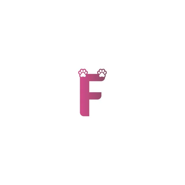 Letter Logo Ontwerp Hondenvoetafdrukken Concept Pictogram Illustratie — Stockvector