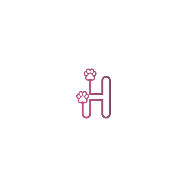 Harfi Logo Tasarımı Köpek Ayak Izleri Konsepti Resimleme — Stok Vektör
