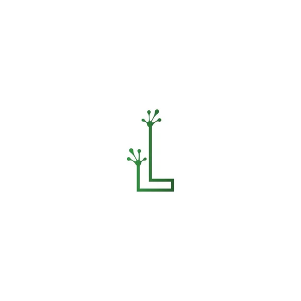 Letter Λογότυπο Σχέδιο Βάτραχος Πατημασιές Έννοια Εικονίδιο Εικόνα — Διανυσματικό Αρχείο