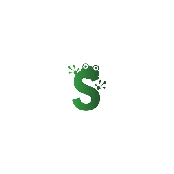 Letra Logo Design Frog Footprints Concept Icon Illustration — Archivo Imágenes Vectoriales