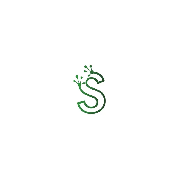 Γράμμα Λογότυπο Σχέδιο Βάτραχος Πατημασιές Έννοια Εικονίδιο Εικόνα — Διανυσματικό Αρχείο