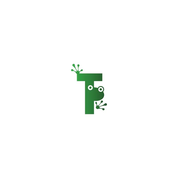 Harfi Logosu Kurbağa Ayak Izi Tasarımı Kavramı Resimleme — Stok Vektör