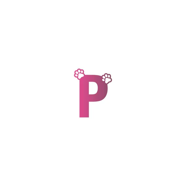 Letter Logo Design Pes Stopy Koncept Ikona Ilustrace — Stockový vektor
