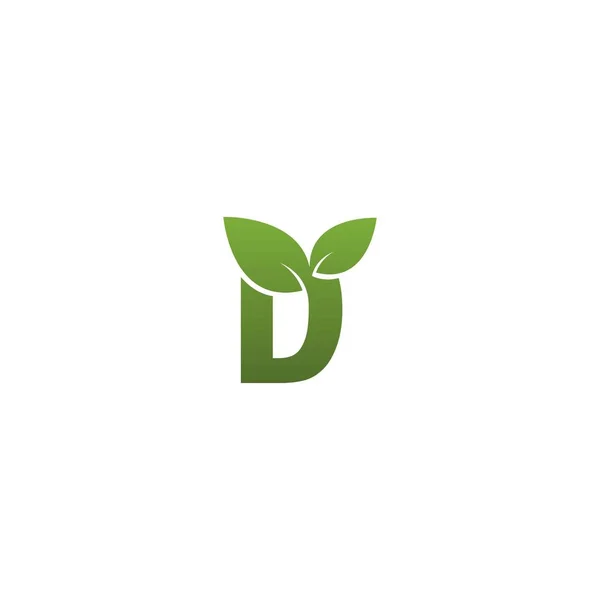 Carta Com Folha Verde Símbolo Logotipo Modelo —  Vetores de Stock