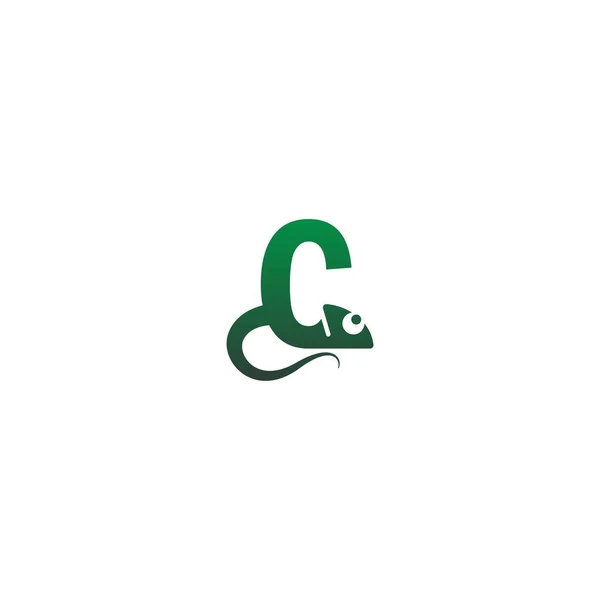 Chameleon Fuente Logotipo Letra Icono Concepto Diseño Ilustración — Archivo Imágenes Vectoriales