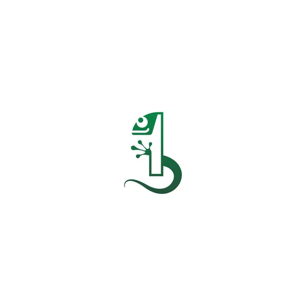 Chameleon Fuente Logotipo Letra Icono Concepto Diseño Ilustración — Vector de stock