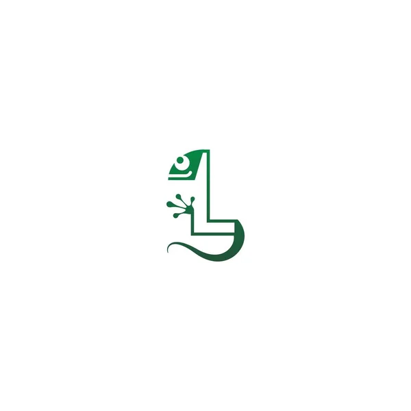 Chameleon Font Letter Logo Icon Design Concept Illustration — Stock Vector