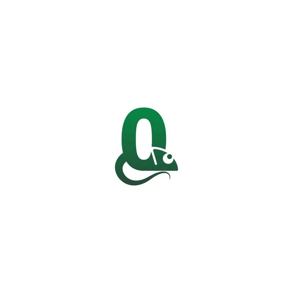 Chamäleon Schrift Brief Logo Symbol Design Konzept Illustration — Stockvektor