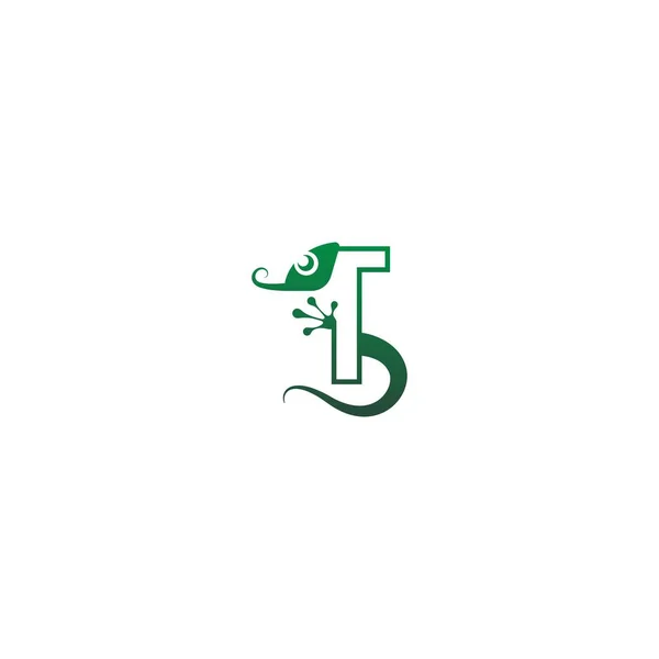 Chameleon Font Letter Design Concept Illustration — Archivo Imágenes Vectoriales