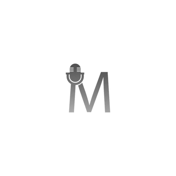 Podcast Mic Font Letter Design Concept Illustration — 图库矢量图片