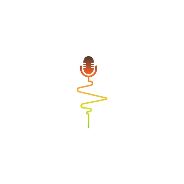 Podcast Wave Icon Design Concept Illustration — Stock Vector