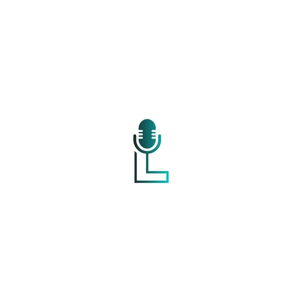 Podcast Police Micro Illustration Concept Conception Lettre — Image vectorielle