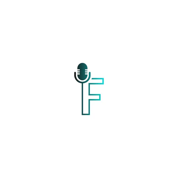 Podcast Mikrofont Harf Tasarım Konsepti Çizimi — Stok Vektör