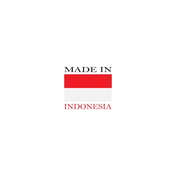 Made Indonesia Modello Vettoriale Dell Icona Della Bandiera Indonesiana — Vettoriale Stock