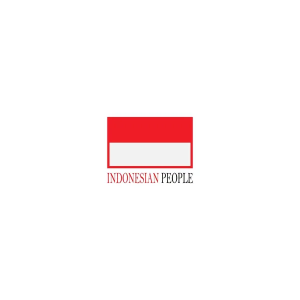 Made Indonesia Modello Vettoriale Dell Icona Della Bandiera Indonesiana — Vettoriale Stock