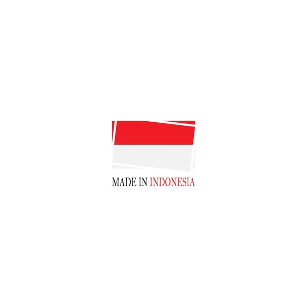 Made Indonesia Indonesian Flag Icon Logo Vector Template — Stock Vector