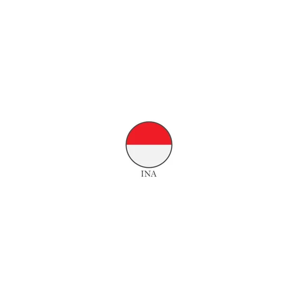 Made Indonesia Indonesian Flag Icon Logo Vector Template — Stock Vector