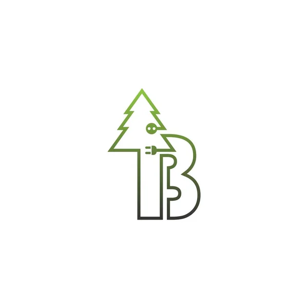 Buchstabenbaum Logo Konzeptbuchstabe Symbolbaum — Stockvektor