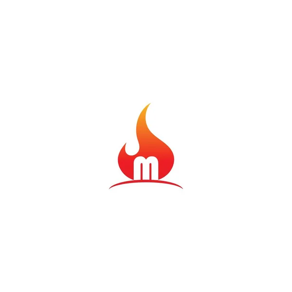 Fire Hot Combine Letter Icon Logo Design Illuatration — Stock Vector