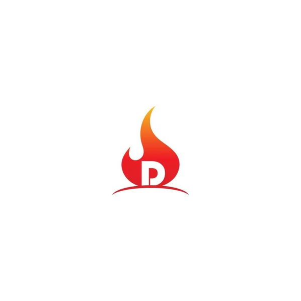Fuego Caliente Combinar Letra Icono Logotipo Diseño Ilusión — Vector de stock