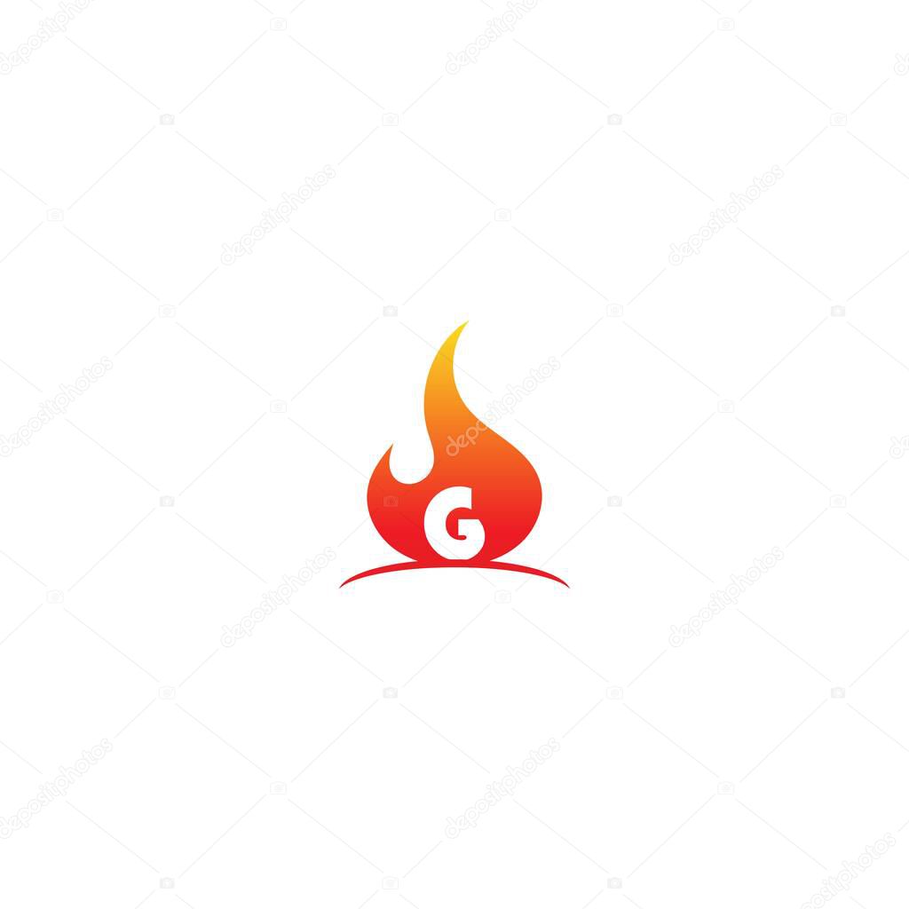Fire hot combine letter icon logo design illuatration