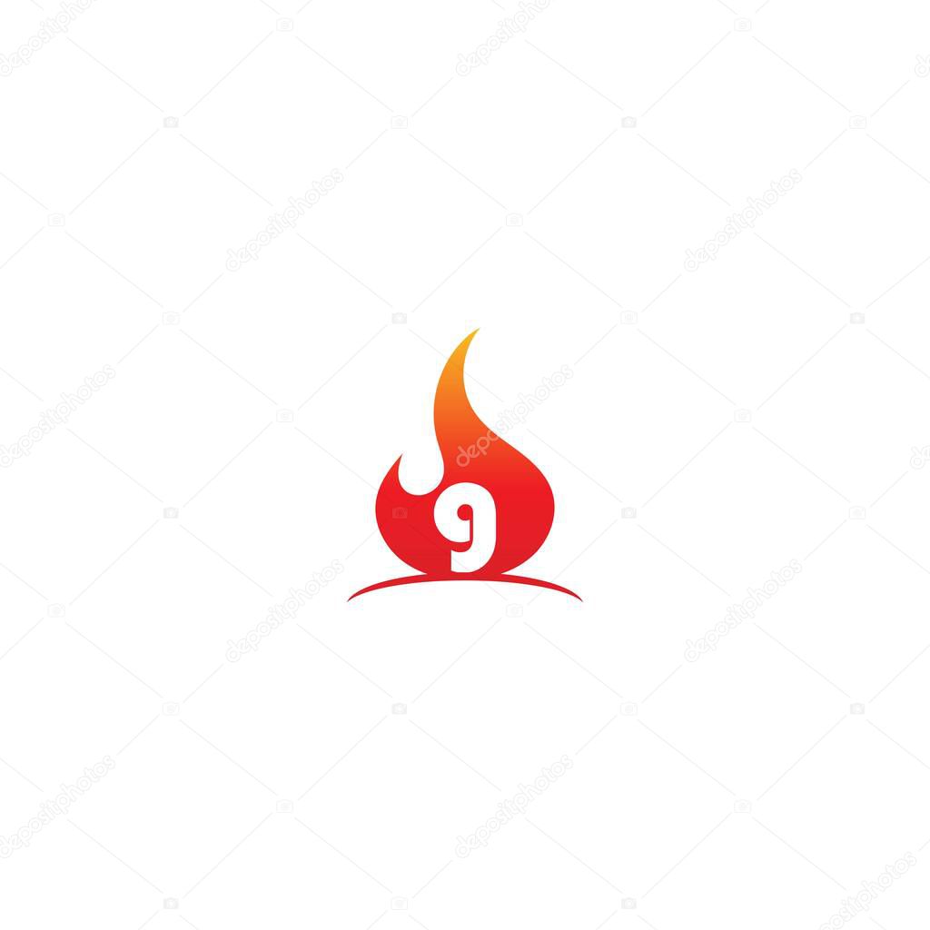 Fire hot combine letter icon logo design illuatration