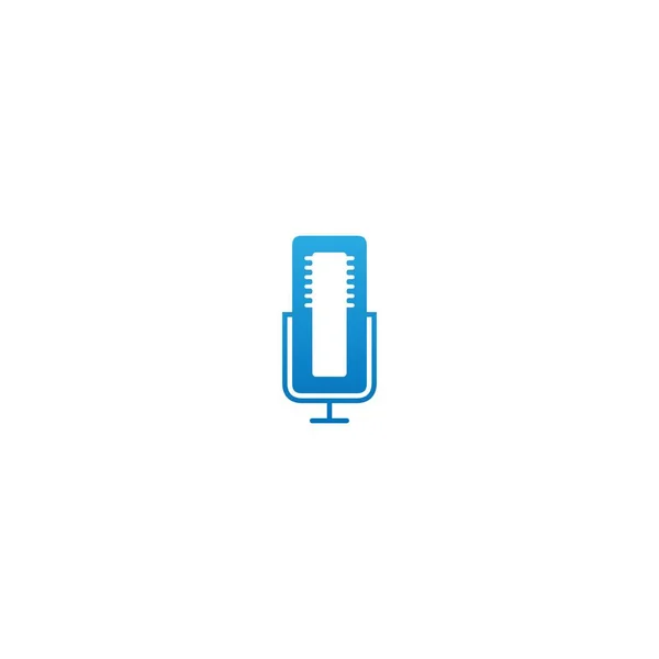 Podcast Icon Combined Letters Concept Design Vector — Stock Vector