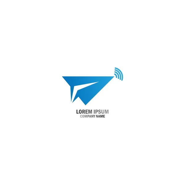 Paper Airplane Travel Logo Design Inspiration — Stock vektor