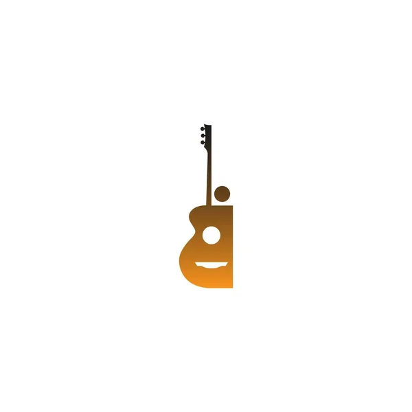 Letter Gitaar Stijl Pictogram Logo Ontwerp Illustratie — Stockvector